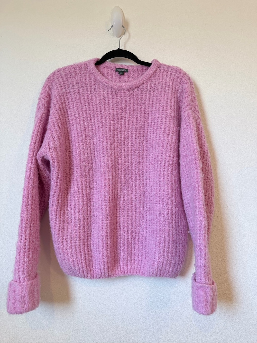 wild fable Pink Waffle Knit Crewneck Sweater